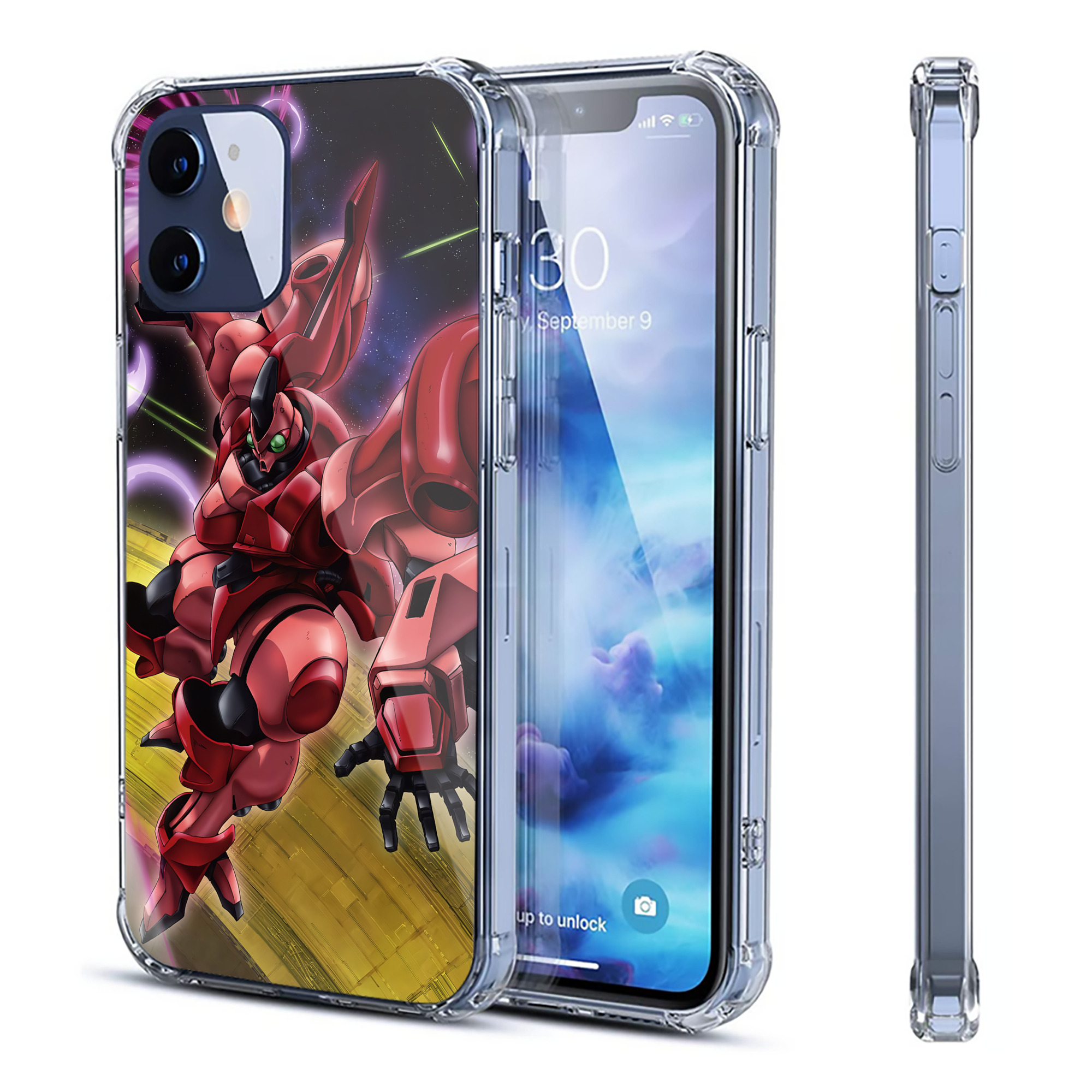 （画像用） 機動戦士ガンダム Mobile Suit Gundam 【iPhone 12シリーズ対応】透明スマホケース（クリアソフトケース）